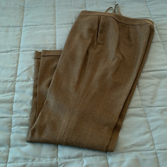 Lauren Ralph Lauren wool trousers pockets, pleats, cuffs army green plaid size 6 - Picture 6 of 6